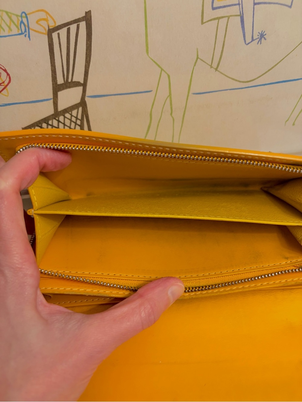 Goyard—Authentic Varenne leather wallet, yellow - Picture 7 of 8